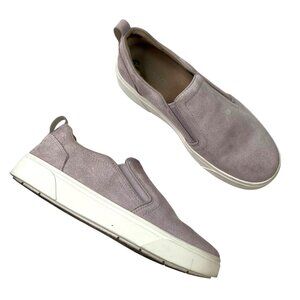 Vionic Womens Kimmie Slip-On Pink Suede Low Top Sneakers Size 7.5